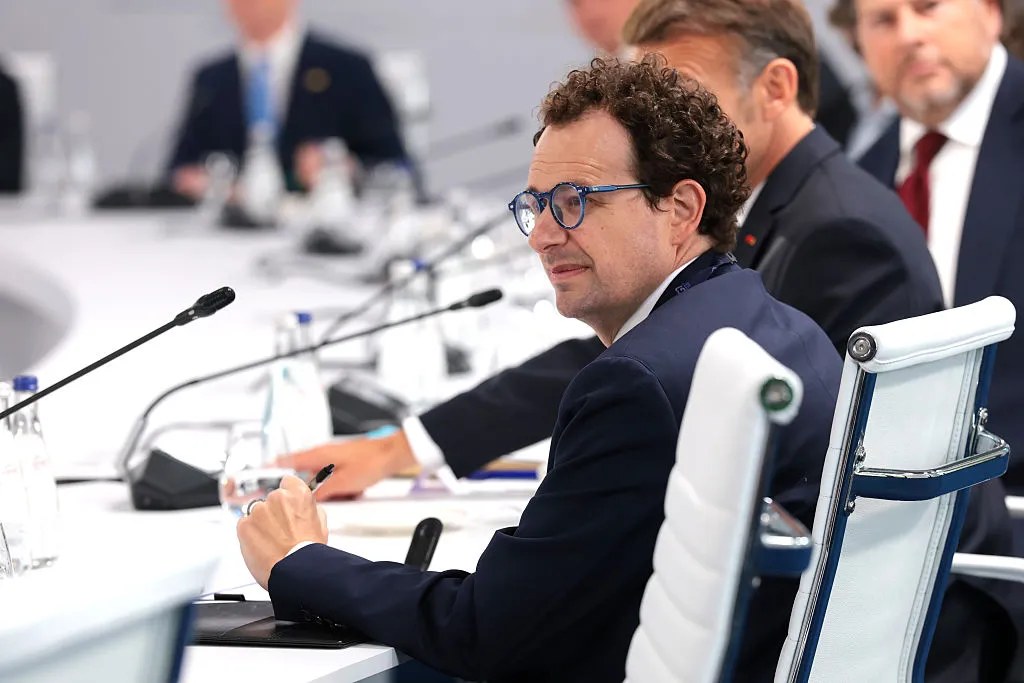 Dario Amodei, PDG d'Anthropic, lors d'une rencontre internationale