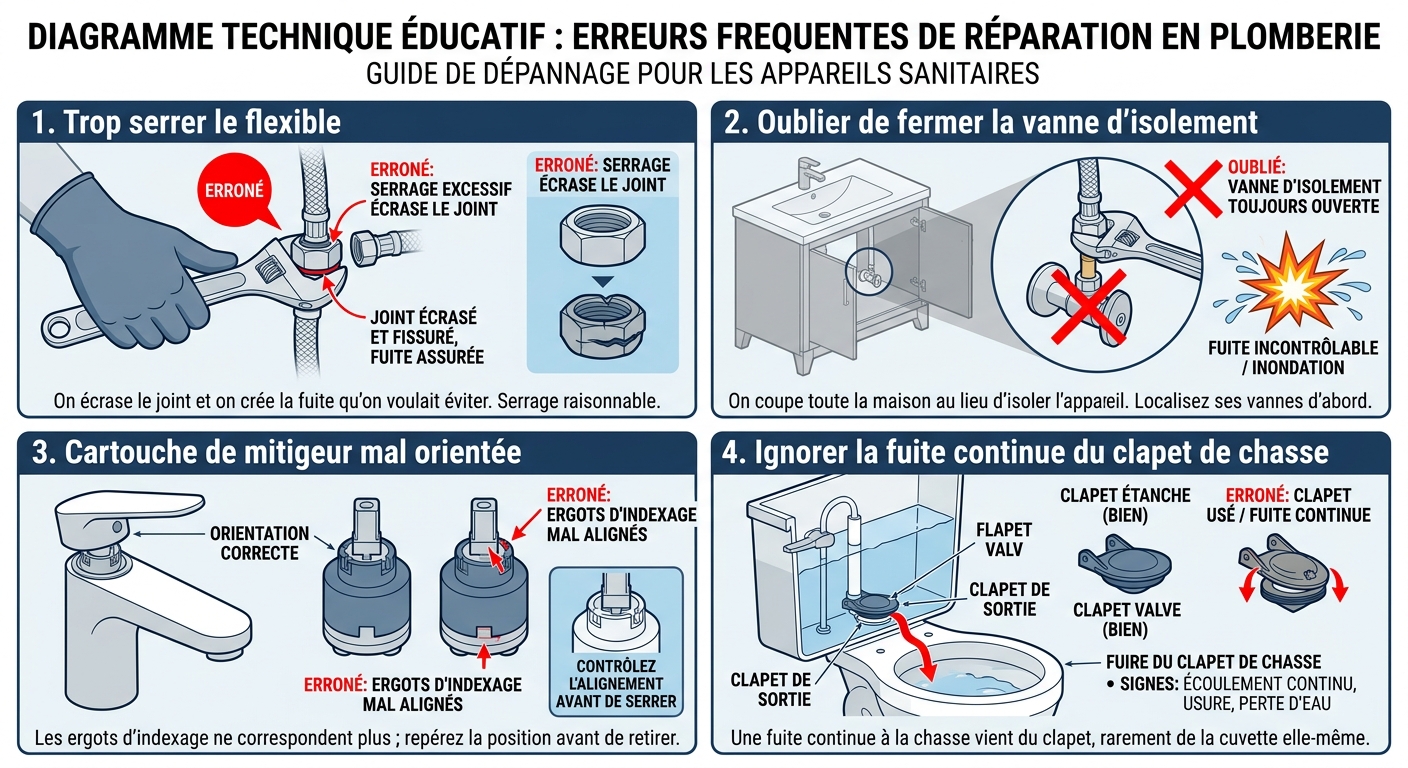 Identifier l'erreur fréquente avant de réparer.